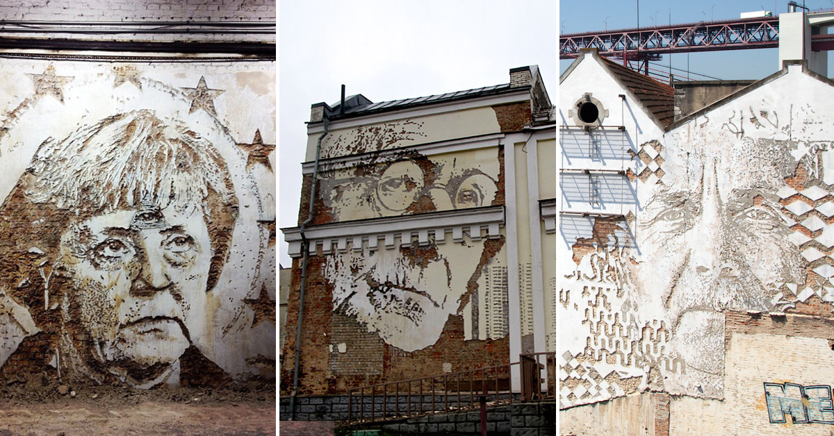 Vhils e as suas maravilhosas obras de arte urbana