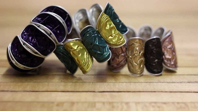 Ideias criativas para transformar cápsulas de café usadas em bijuteria - pulseiras