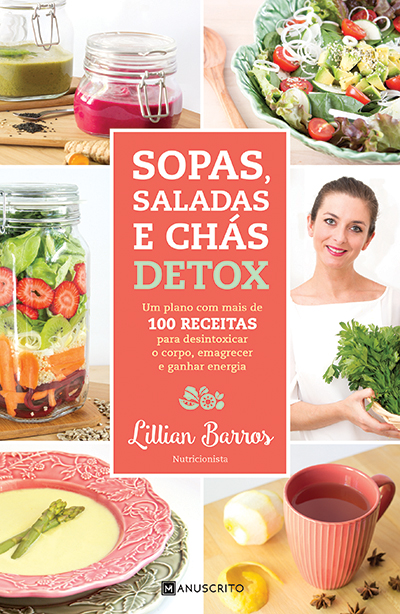 Capa do livro «Sopas, saladas e chás detox» (Manuscrito), de Lillian Barros