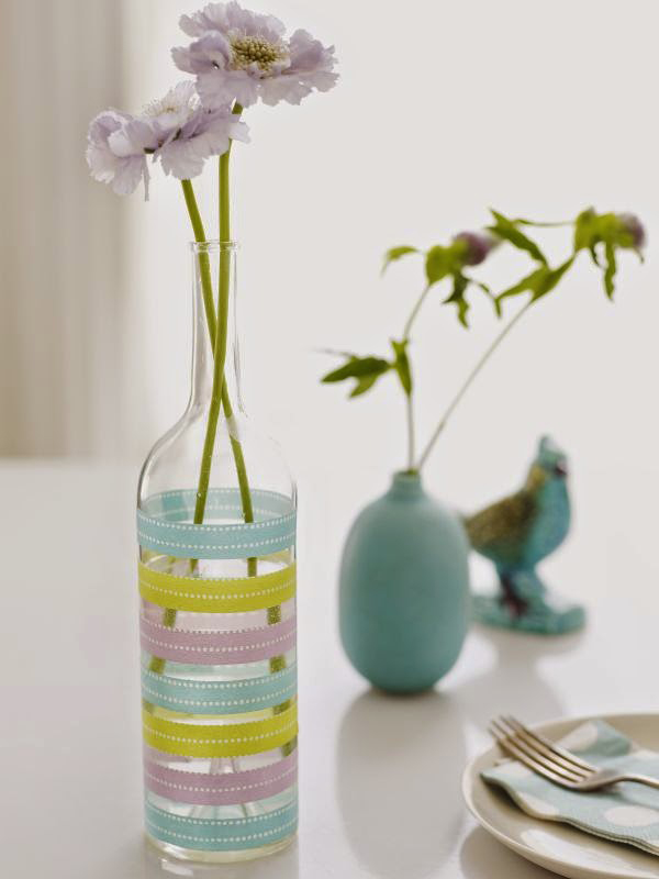 Garrafa de vidro recicladas em solitários para flores