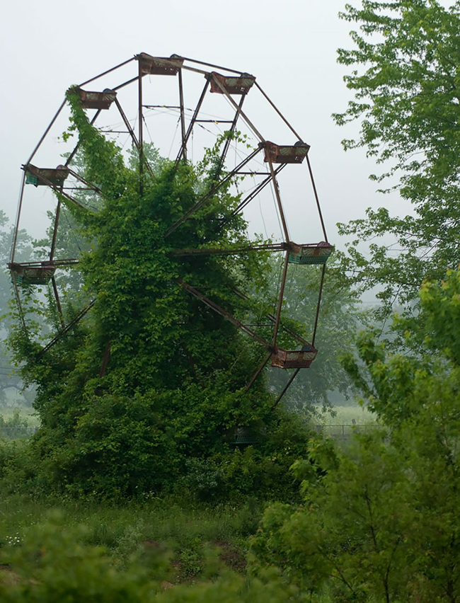 Quando a natureza reclama o seu lugar - roda gigante abandonada Quando a natureza reclama o seu lugar - roda gigante abandonada