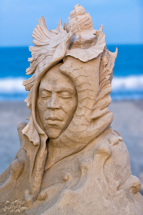 Esculturas de areia - "Mulher-Concha" , Eric Kilby