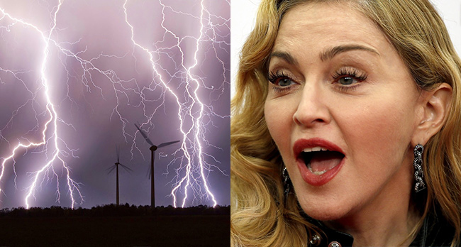  Fobias dos famosos: Madonna - Astrapofobia 