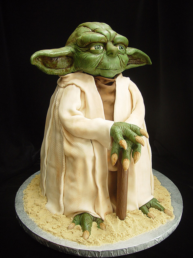 Cake design - bolo Yoda da Guerra das Estrelas