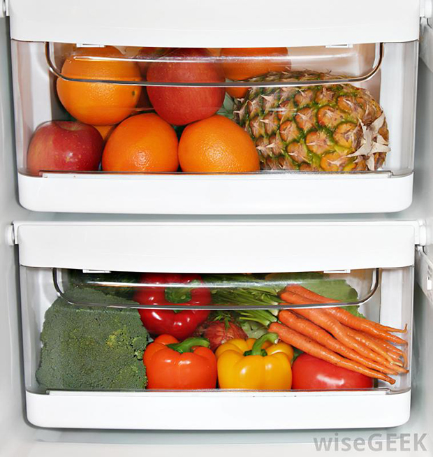 Conservar legumes e vegetais, frigorífico com regulador de humidade