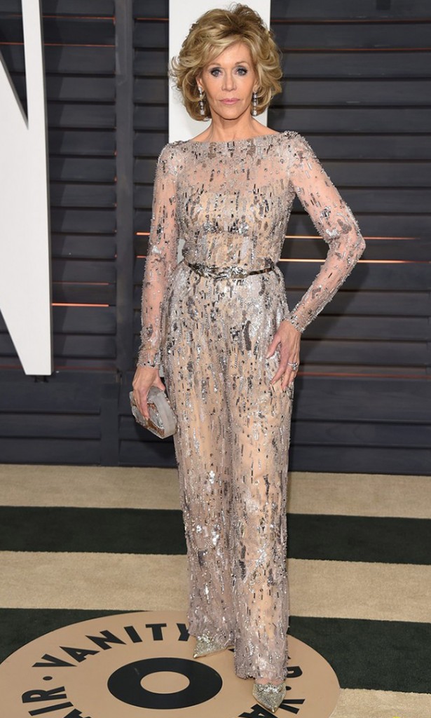 Famosas ousadas com vestidos transparentes - Jane Fonda