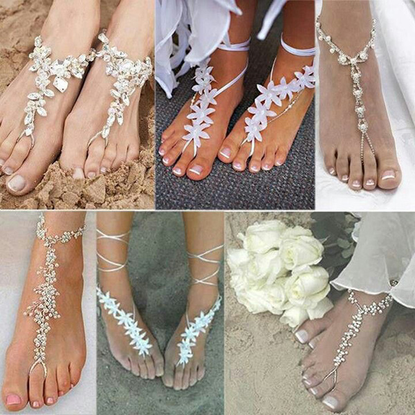 Casamentos na praia - adereços para pés descalços 