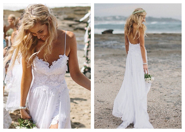 Casamentos na praia - vestido de noiva leve e esvoaçante