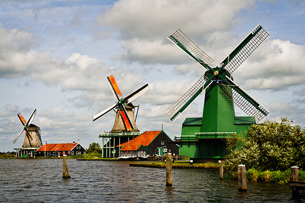 Moinhos encantadores - Zaanse Schans, Holanda Moinhos encantadores - Zaanse Schans, Holanda