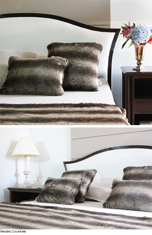 Decoração com mantas e almofadas - cama