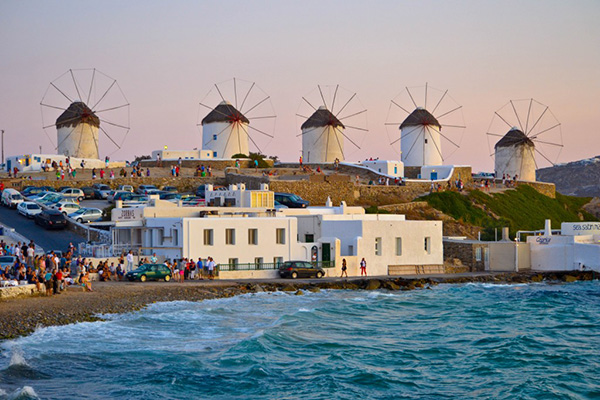Moinhos encantadores - Mykonos, Grécia Moinhos encantadores - Mykonos, Grécia
