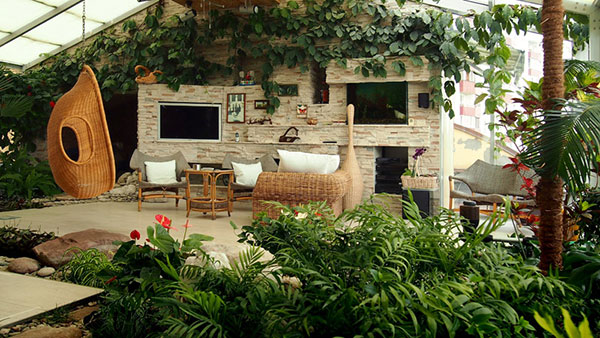 Jardins interiores - use mobiliário de exterior no interior