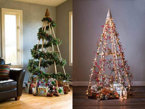 Árvores de Natal diferentes - 8 sugestões ecológicas - Com estacas de madeira